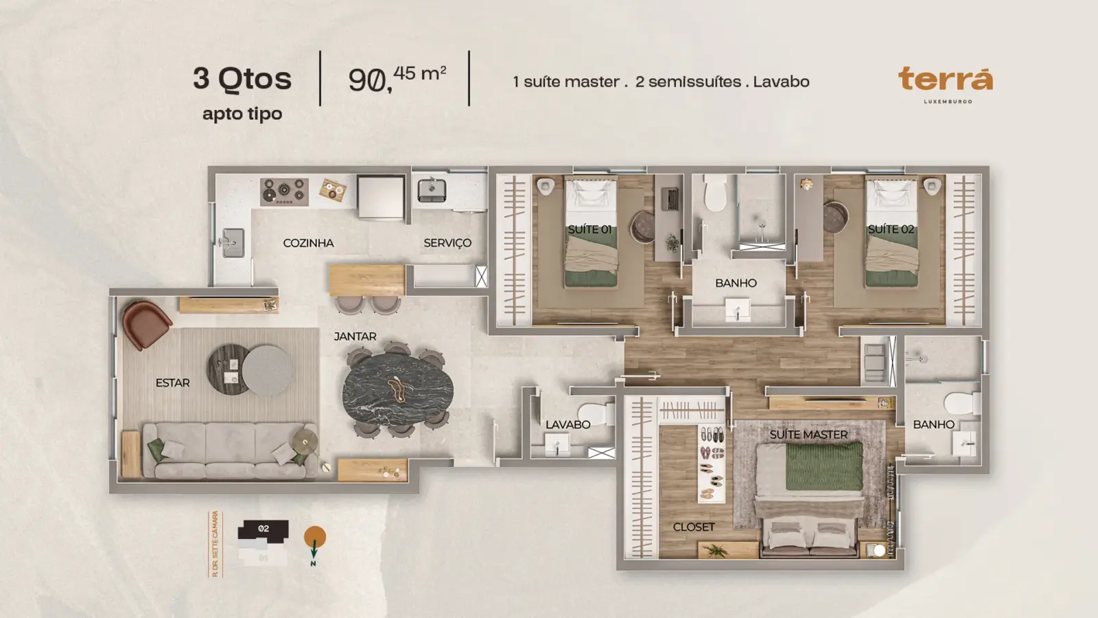 Terrá Luxemburgo | 3 Quartos com lazer ideal para sua família.