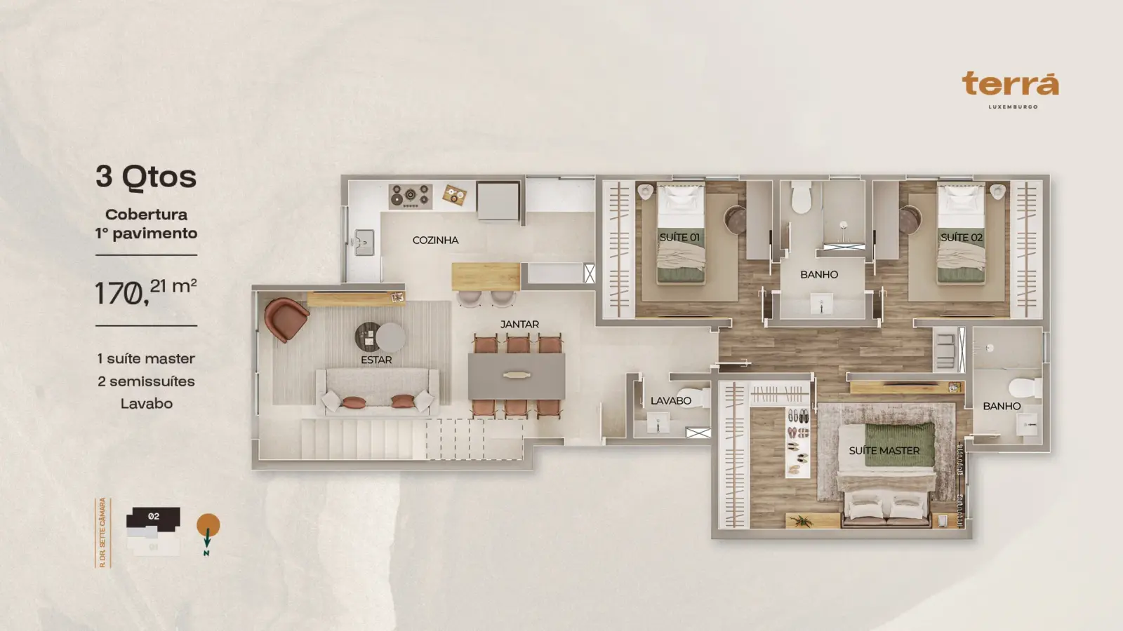 Terrá Luxemburgo | 3 Quartos com lazer ideal para sua família.